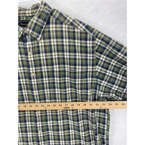 Abercrombie & Fitch Men’s L Plaid Shirt Short Sleeve Button Up Vintage 90s - Picture 4 of 6